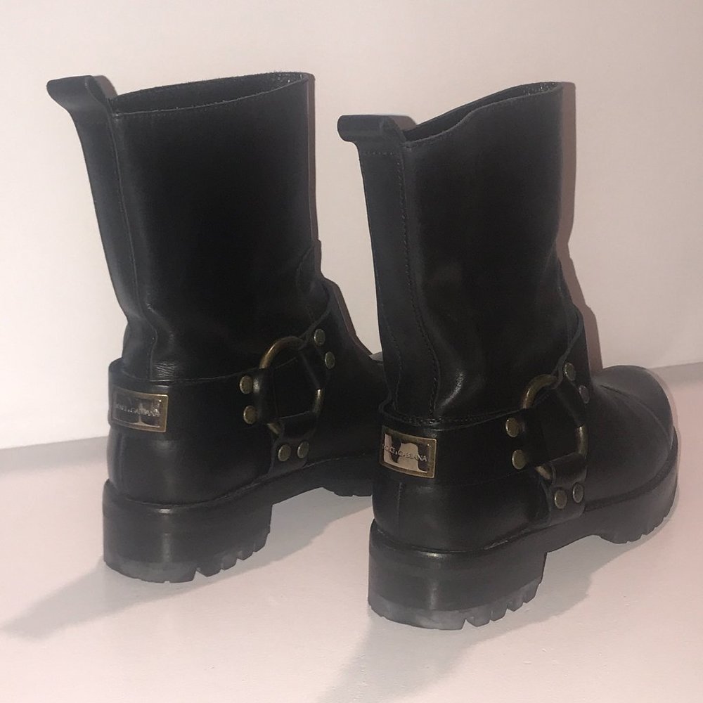 DOLCE & GABBANA - Like New Black Motorcycle Boots